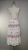 1950s Skirt / Novelty Print Skirt / French Sailors / Cotton Skirt / Size Small