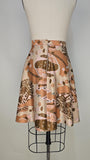 1960s Mini Skirt / Circle Skirt / Novelty Print Skirt / Mini Circle Skirt / Size Small Medium