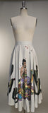 1950s Souvenir Skirt / Hand Painted Mexican Skirt / Circle Skirt / Size Small Medium