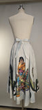 1950s Souvenir Skirt / Hand Painted Mexican Skirt / Circle Skirt / Size Small Medium