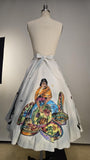1950s Souvenir Skirt / Hand Painted Mexican Skirt / Circle Skirt / Size Small Medium