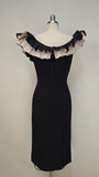 1960s Dress / Little Black Dress / 1960s Cocktail Dress / Jean f California / Statement Collar / Size Small