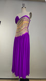 1980s Dress / Gottex Dress / Purple Spandex Dress / Party Dress / Disco Dress / Size Small - Medium