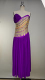 1980s Dress / Gottex Dress / Purple Spandex Dress / Party Dress / Disco Dress / Size Small - Medium