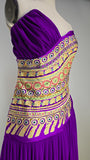 1980s Dress / Gottex Dress / Purple Spandex Dress / Party Dress / Disco Dress / Size Small - Medium