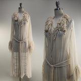 Rare 1920s / 1920s Silk Georgette Overdress / Ivory Dress / 1920s Duster / 1920s Eveningwear / Size Small Medium Large