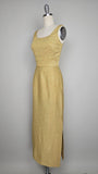 1960s Gold Gown / Lamé Gown / Metallic Gown / Gold Formal Dress / Gold Lamé Evening Dress / Marilyn Dress / Size Small