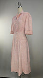 1930s Dress / 1930s Housedress / Lawn Dress / Floral Dress / 1930s Day Dress / Pink Summer Dress / Size Small