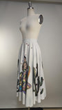 1950s Souvenir Skirt / Hand Painted Mexican Skirt / Circle Skirt / Size Small Medium