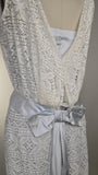 1960s Dress / White Cocktail Dress / White Lace Dress / Casual Wedding Dress / White Sheath Dress / Party Dress / Size Small