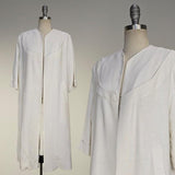 White Duster / White Coat / 1950s Coat / 1960s Coat / White Evening Coat / Wedding Coat / Bridal Coat / Size Medium - Large