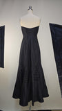 1950s Evening Dress / Black Strapless Dress / Black Taffeta Gown / Formal Dress / Strapless Party Dress / 1950s Strapless / Size Small