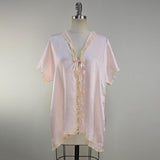 1930s Bed Jacket / Pink Silk Jacket / 1930s Blouse / Vintage Loungewear / Vintage Lingerie / Size Medium - Large