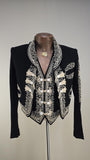 1940s Mariachi Jacket / Mariachi Jacket and Vest / Ranchera Jacket / Black & White Mariachi Jacket / Day of the Dead Suit / Size Men's Small
