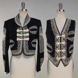 1940s Mariachi Jacket / Mariachi Jacket and Vest / Ranchera Jacket / Black & White Mariachi Jacket / Day of the Dead Suit / Size Men's Small