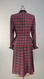 1950s Plaid Suit / 1950s Suit / Women's Suit / Red Plaid Suit / Size Small