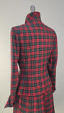 1950s Plaid Suit / 1950s Suit / Women's Suit / Red Plaid Suit / Size Small