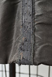 Victorian Black Silk Taffeta Double Breasted Jacket // Large