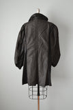 Victorian Black Silk Taffeta Double Breasted Jacket // Large