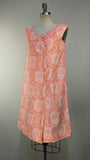 1960s Saks 5th Avenue Paisley Cotton Day Dress / Size Large