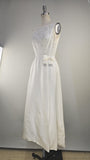 1960s Gown / Beaded White Evening Dress / Alternative Bridal Gown / Size Small