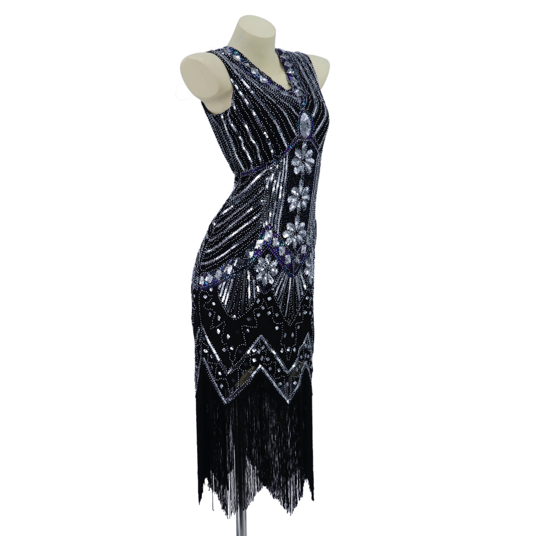 blue dress for baby girl Black Beaded Art Deco Flapper Dress – Off Broadway Vintage & Costumes