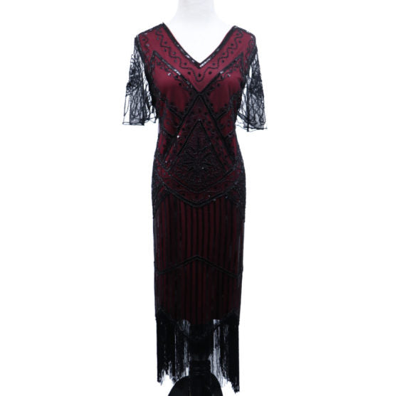 Burgundy Flapper Dress – Off Broadway Vintage & Costumes