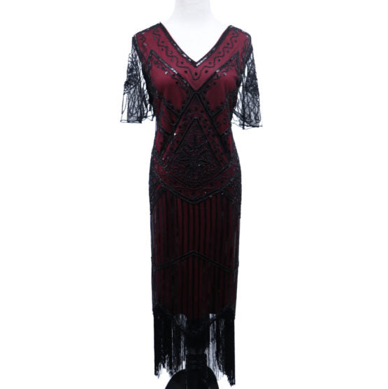 Burgundy Flapper Dress