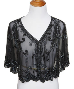 Black Beaded Flapper Shawl