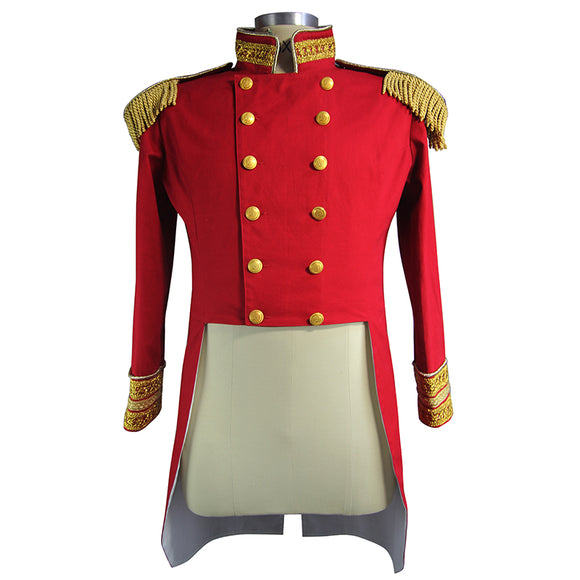 red military dress coat LONG RED MILITARY JACKET
