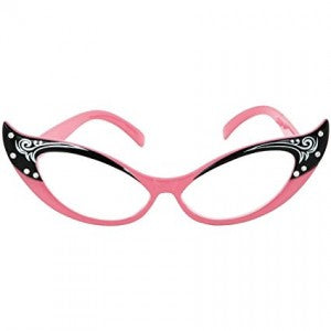 Fancy Pink Cat Eye Glasses – Off Broadway Vintage Costumes