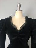Victorian Black Velvet Dress