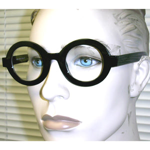Nerd Glasses - Black Round Thick Frame Glasses