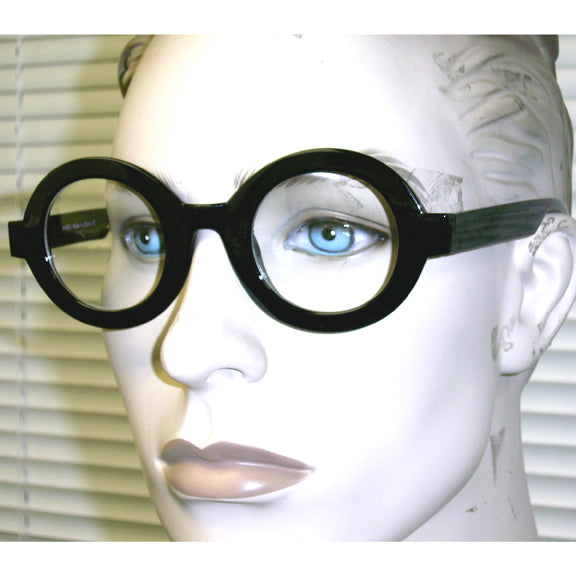 Nerd Glasses - Black Round Thick Frame Glasses