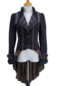 Black and Brown Steampunk Ruffle Coat