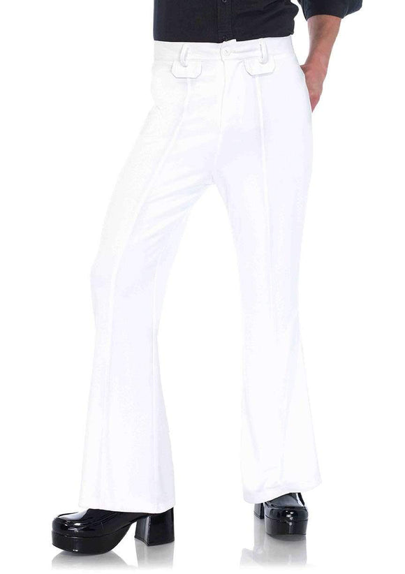 Deluxe Adult White Bell Bottom Disco Pants - Candy Apple Costumes